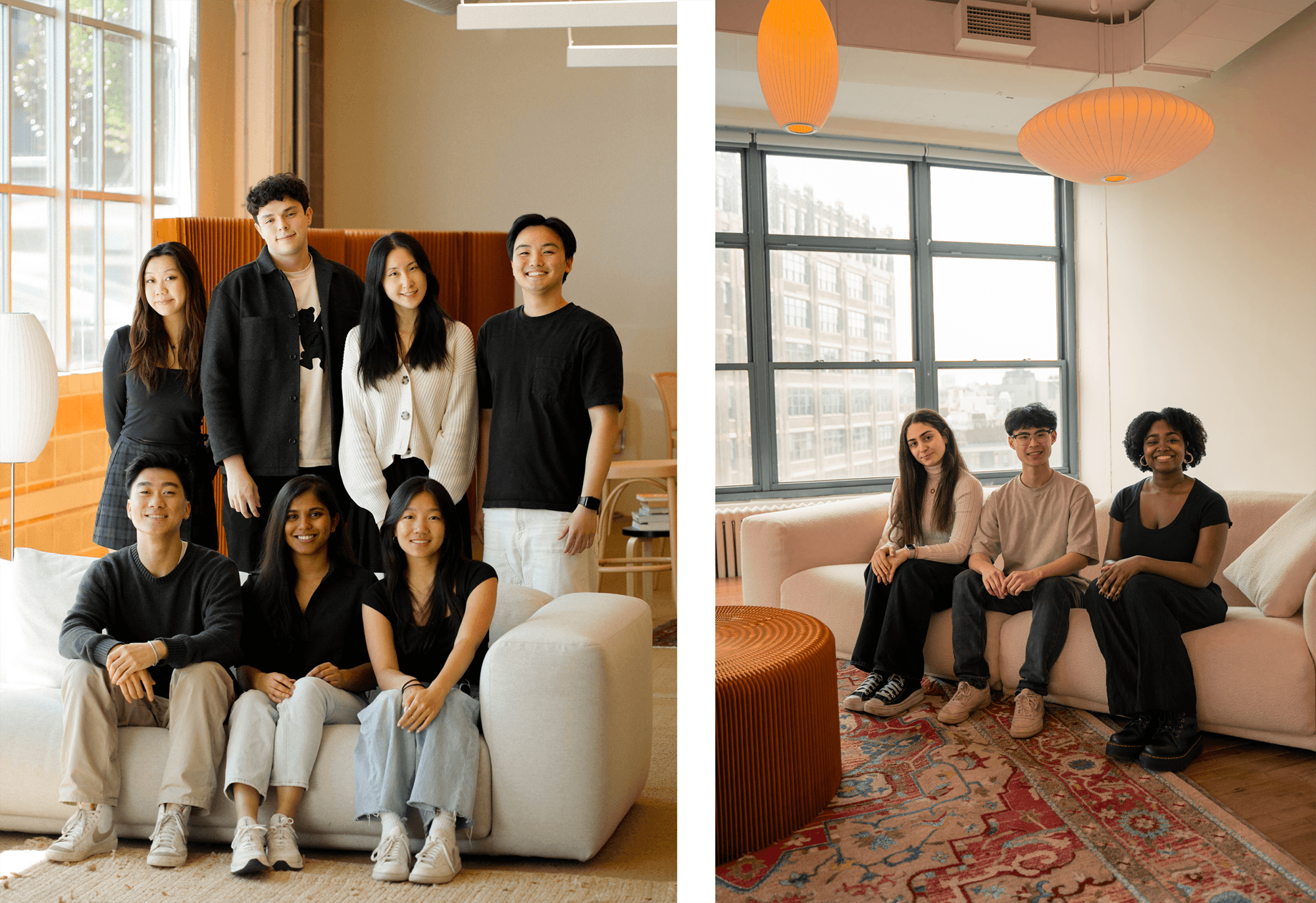 Our San Francisco (left) and New York (right) Winter 2024 interns